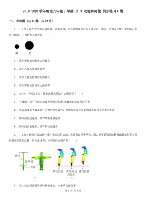 2019-2020學(xué)年物理八年級下學(xué)期 11.3 動能和勢能 同步練習(xí)C卷.doc