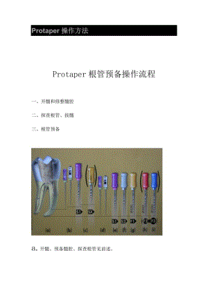 【口腔醫(yī)學(xué)總結(jié)】Protaper操作方法