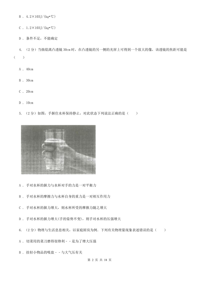 2020届教科版九年级下学期期中物理试卷 .doc_第2页