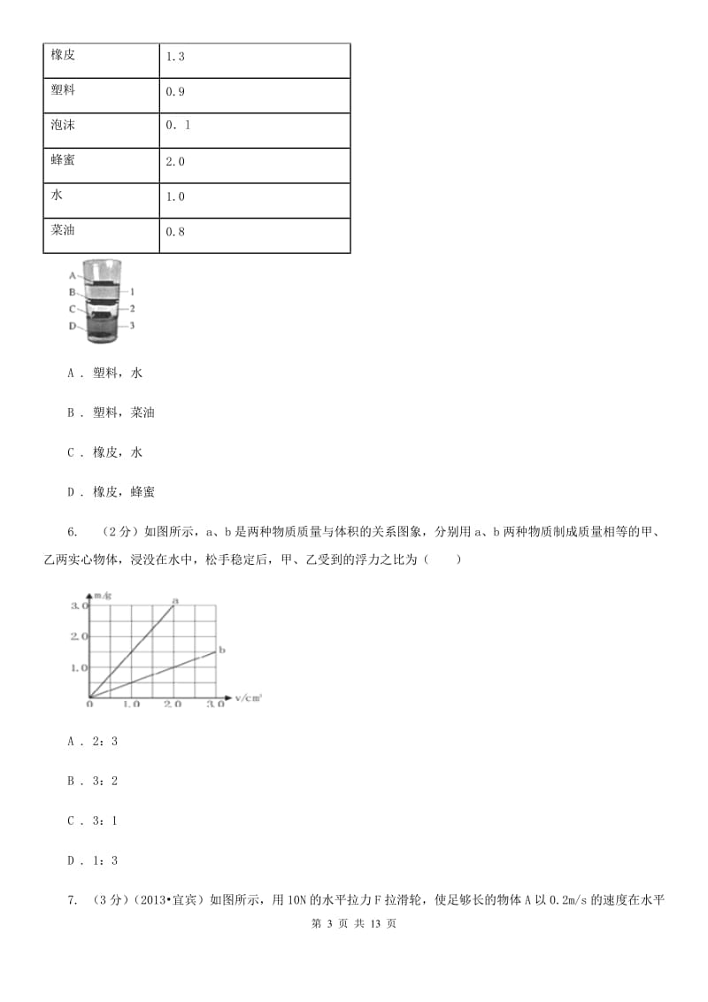 教科版2020年中考物理5月模拟试卷B卷.doc_第3页