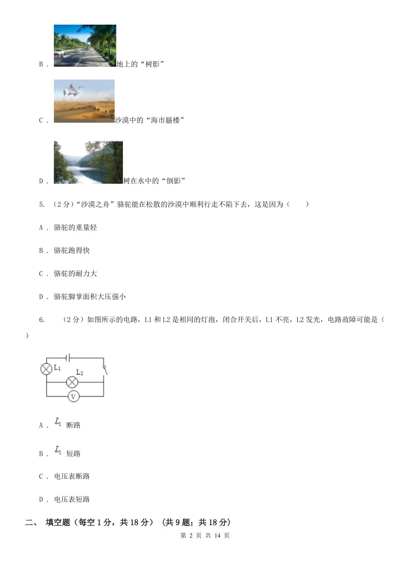 苏科版2019-2020学年九年级下学期物理第一次摸底考试试卷.doc_第2页