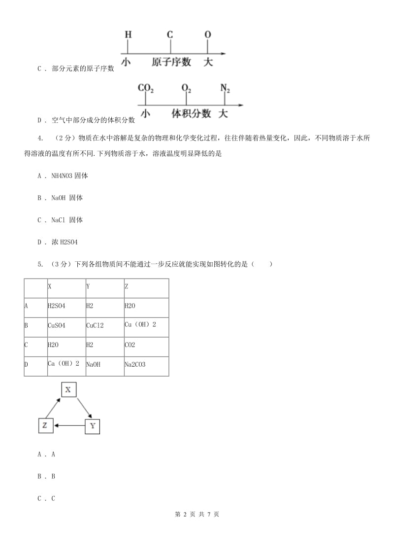 沪科版九年级上学期期末科学（化学部分）试卷C卷.doc_第2页