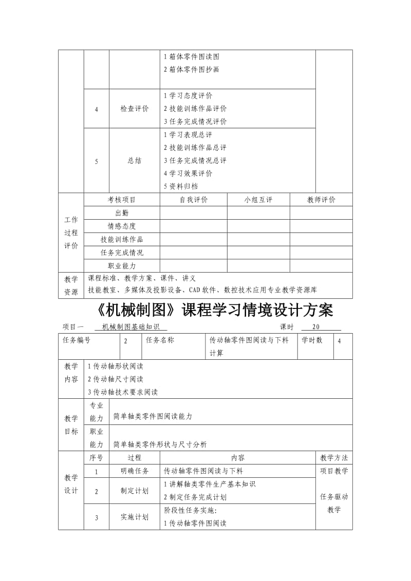 机械制图学习情境设计方案.doc_第2页