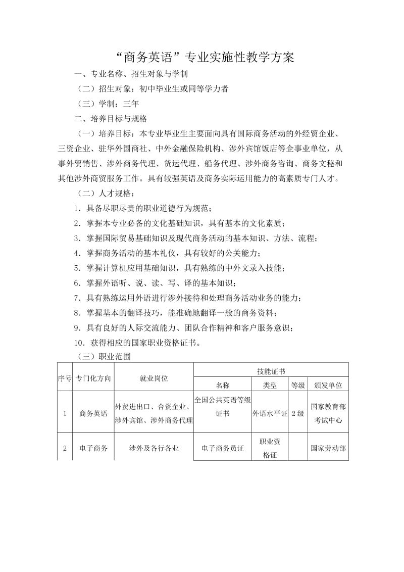 商务英语实施性教学方案.doc_第2页