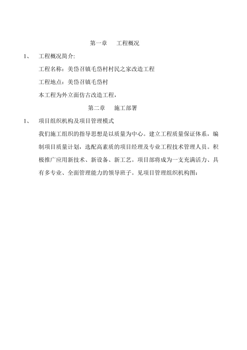 村民之家改造工程外立面改造施工组织设计方案(原件).doc_第1页