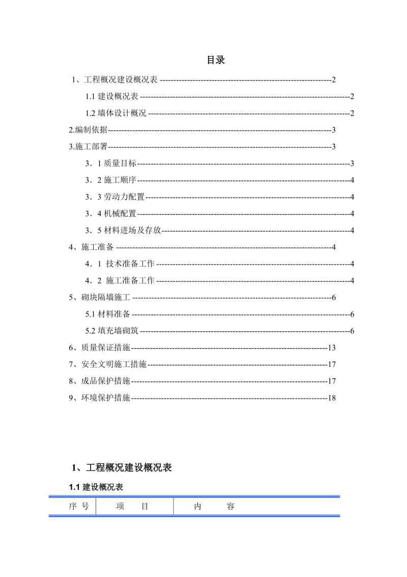 《砌筑施工方案》word版.doc_第1页