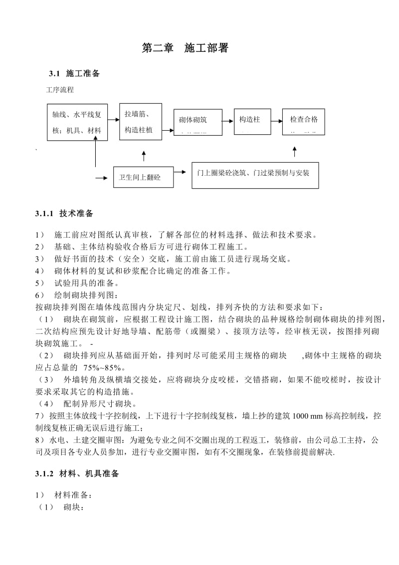 平顶山市卫校教职工公寓A座1#楼二次结构施工方案.doc_第3页