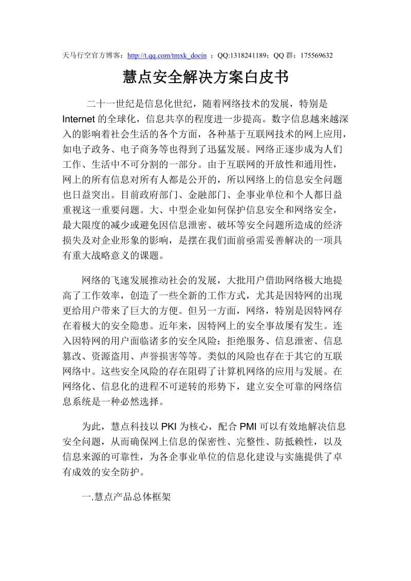 慧点安全解决方案白皮书.doc_第1页