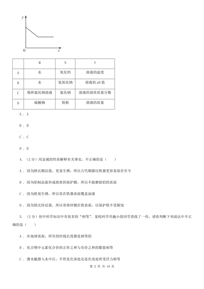 牛津上海版2020年中考科学错题集训10：金属B卷.doc_第2页