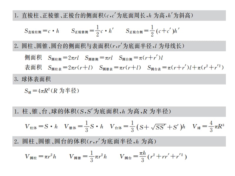 常見(jiàn)幾何體三視圖及表面積體積公式.ppt_第1頁(yè)