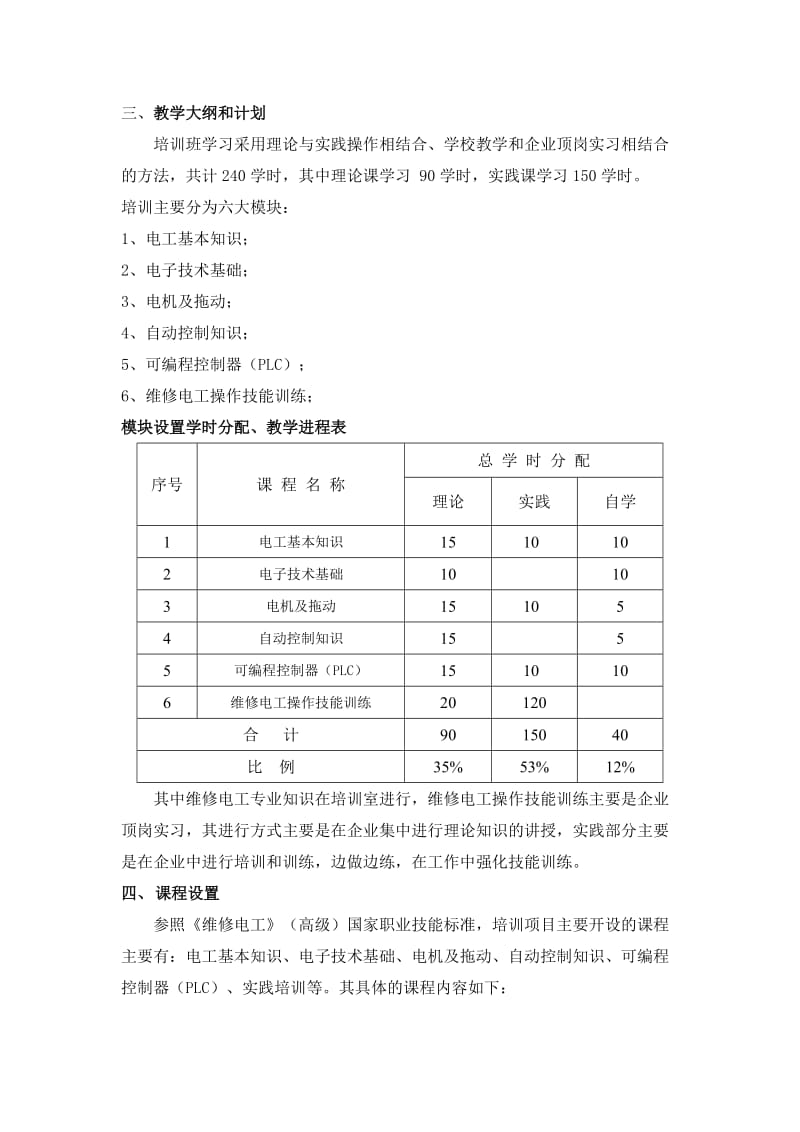 《维修电工》高级工项目实施方案.doc_第3页