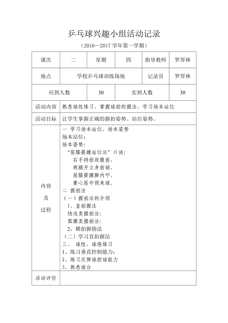 乒乓球社团活动记录.doc_第2页