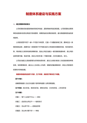 公司企业制度体系建设与实施规划方案.doc