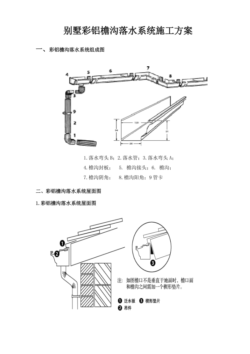 别墅彩铝檐口落水系统施工方案.doc_第3页