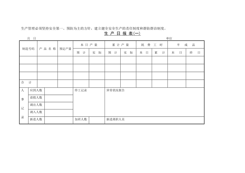 一般生产日报表(一).doc_第1页