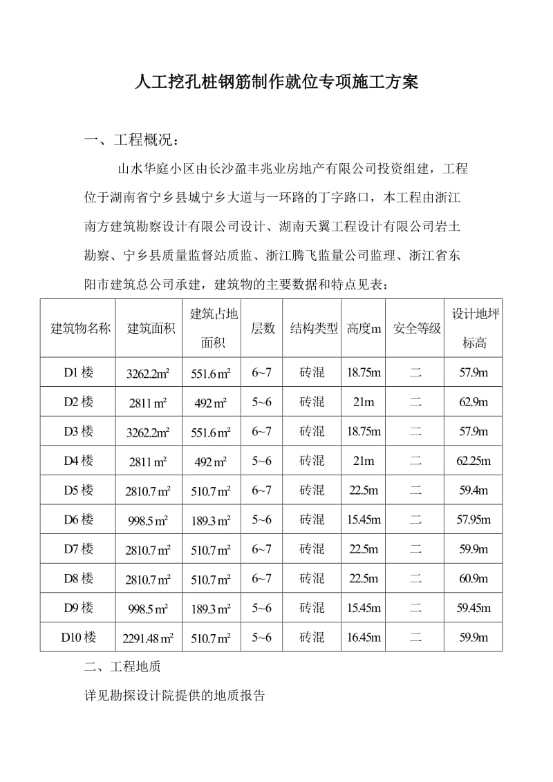 《人工挖孔桩方案》word版.doc_第1页