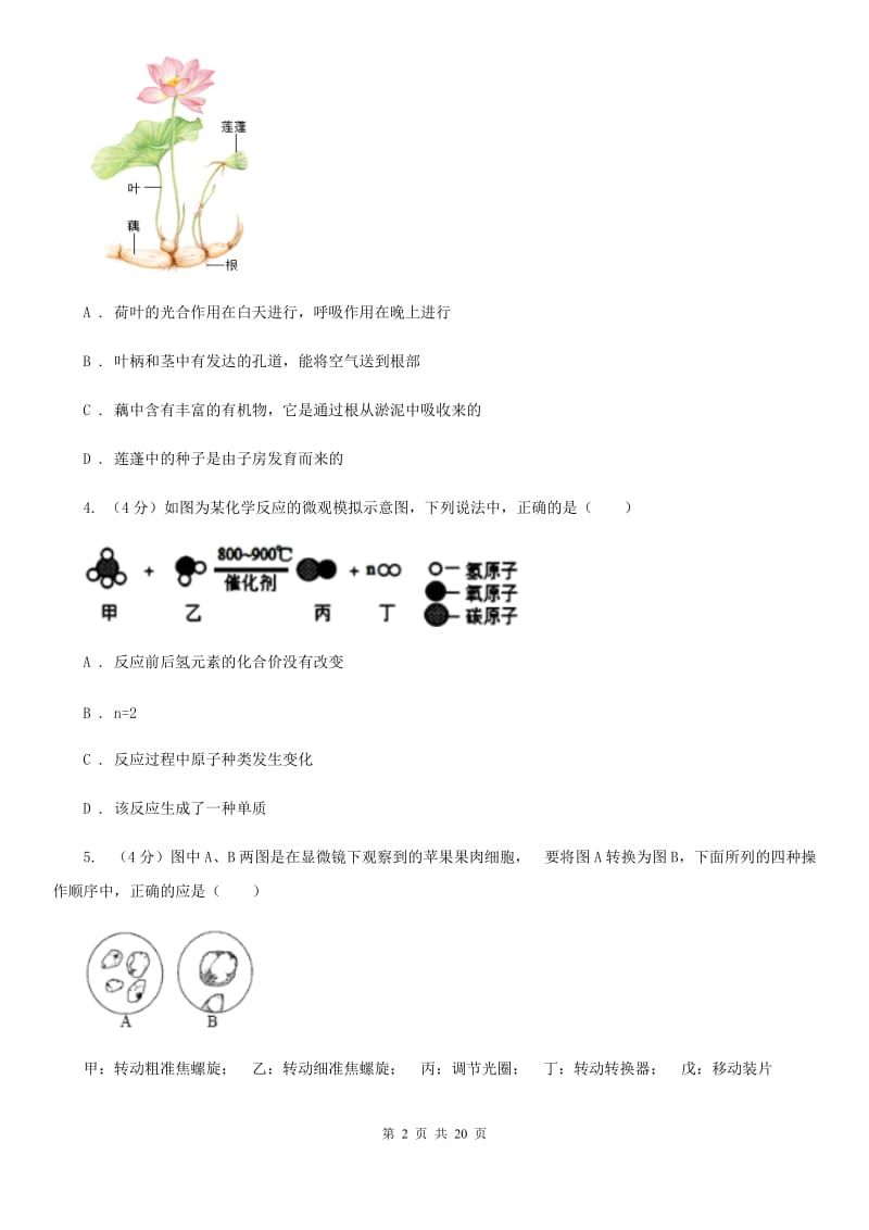 浙教版科学2020年中考模拟测试卷（绍兴）（I）卷.doc_第2页