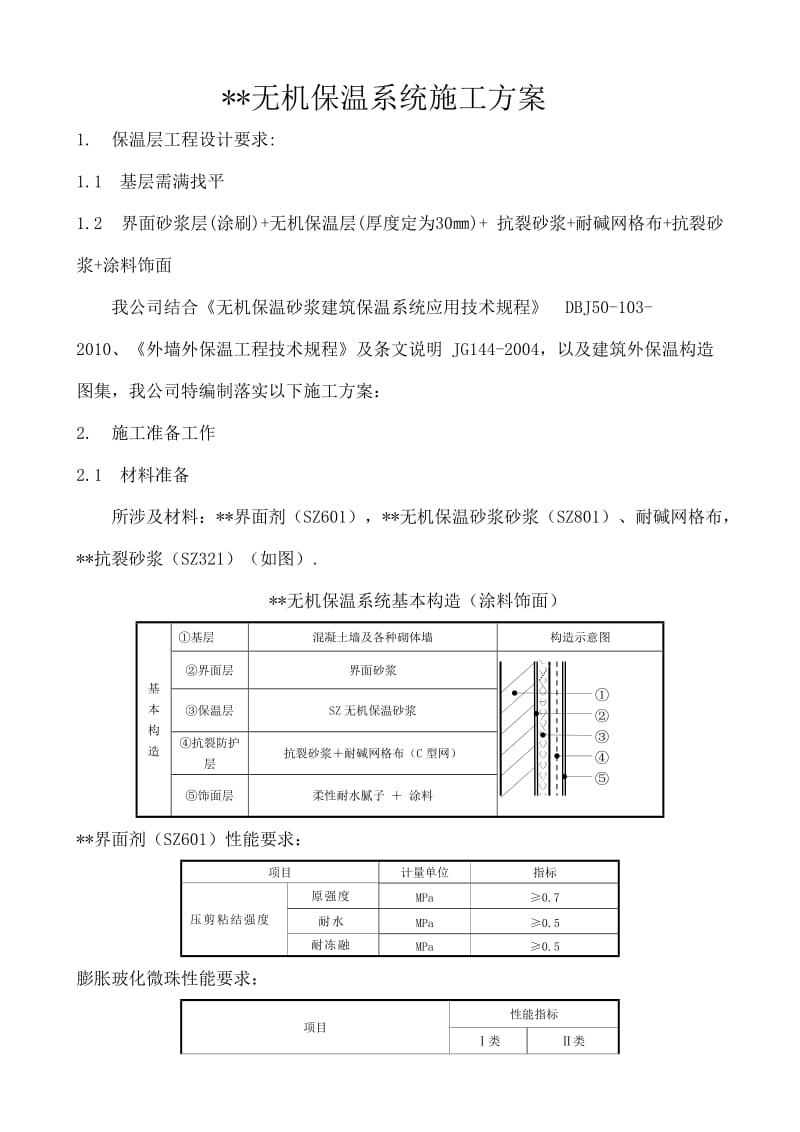 外墙无机保温系统(mm涂料饰面)砂浆施工方案.doc_第3页