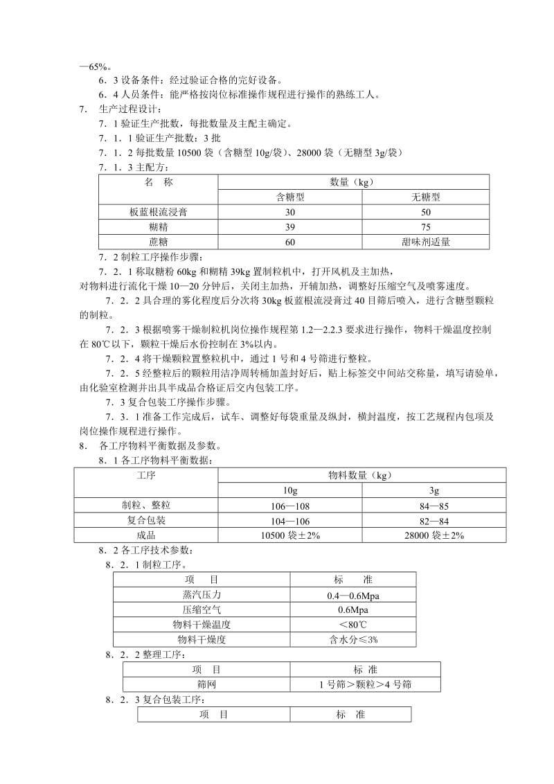 北京1制药厂GMP文件10-板蓝根颗粒工艺验证方案.doc_第2页