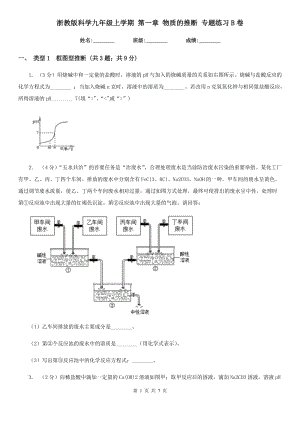 浙教版科學(xué)九年級上學(xué)期 第一章 物質(zhì)的推斷 專題練習(xí)B卷.doc