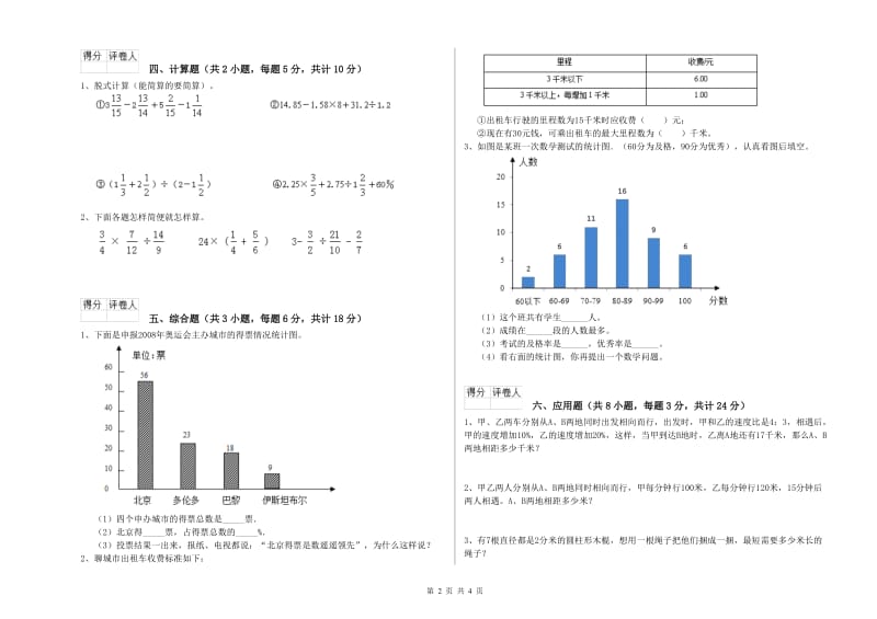 江苏省2019年小升初数学强化训练试卷A卷 附答案.doc_第2页