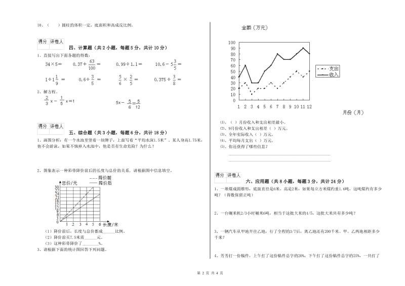 浙江省2019年小升初数学考前练习试题A卷 含答案.doc_第2页