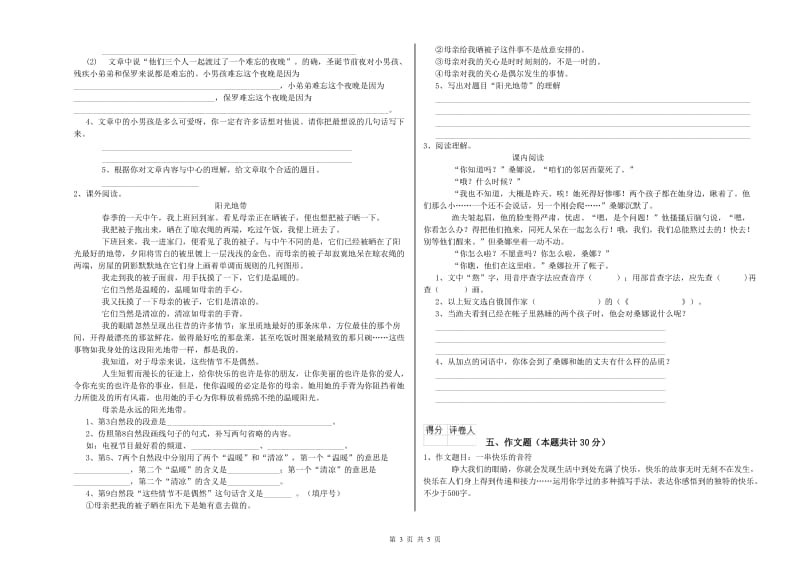 河南省小升初语文强化训练试题D卷 附答案.doc_第3页