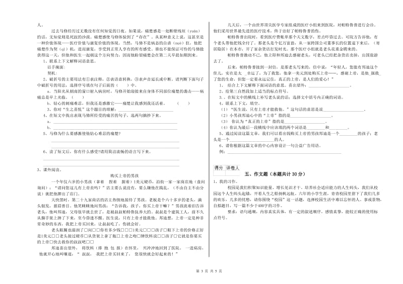 河北省重点小学小升初语文每周一练试卷B卷 附答案.doc_第3页