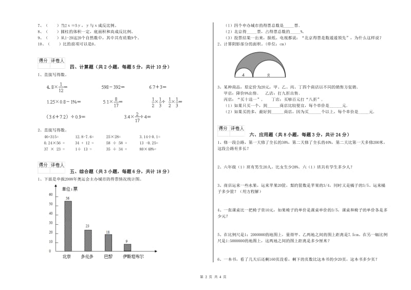 江苏省2020年小升初数学考前检测试题D卷 附解析.doc_第2页