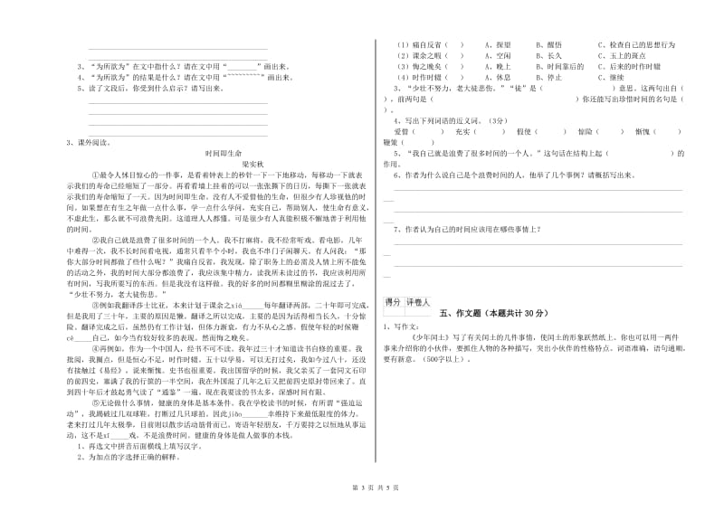 淄博市重点小学小升初语文能力提升试卷 附解析.doc_第3页