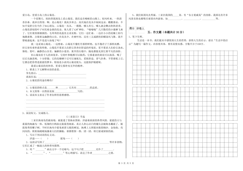 沈阳市重点小学小升初语文能力检测试卷 附解析.doc_第3页