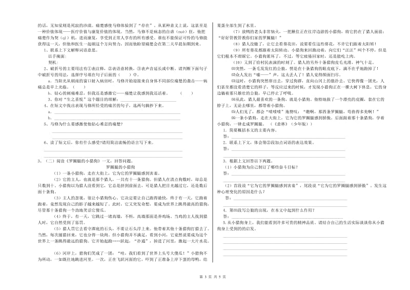 河北省重点小学小升初语文自我检测试题A卷 附解析.doc_第3页