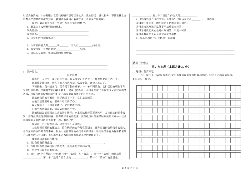 河南省重点小学小升初语文过关检测试题 附解析.doc_第3页