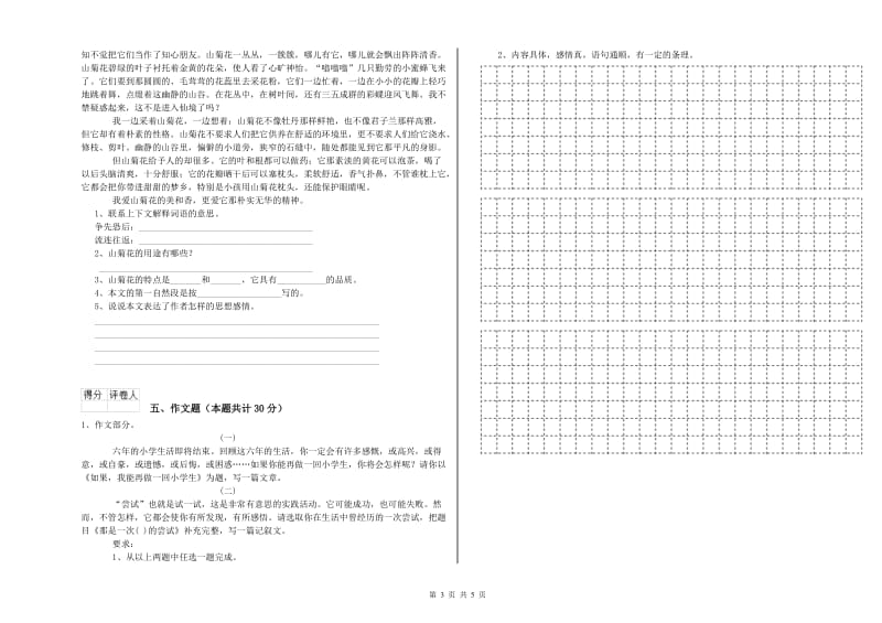 河北省小升初语文全真模拟考试试卷D卷 附解析.doc_第3页