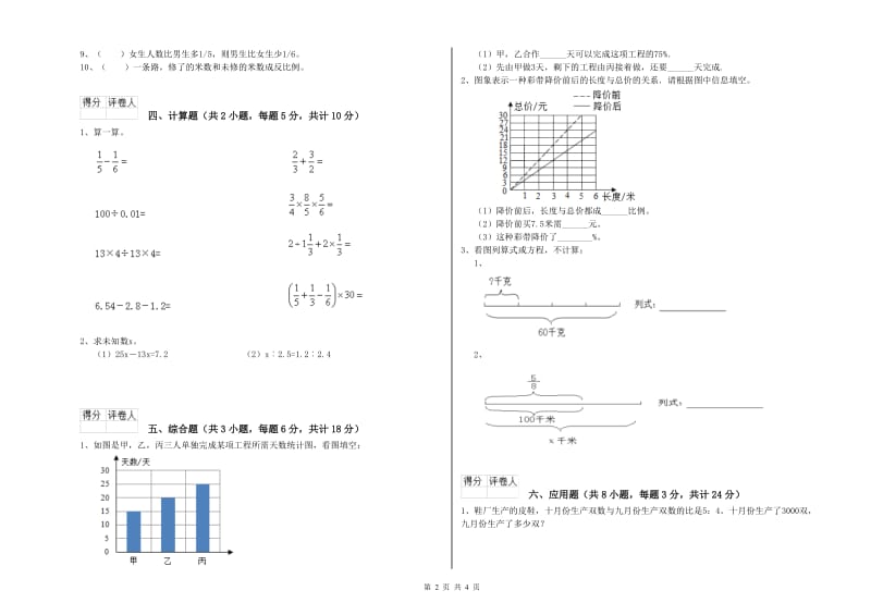 江苏省2019年小升初数学过关检测试卷A卷 含答案.doc_第2页