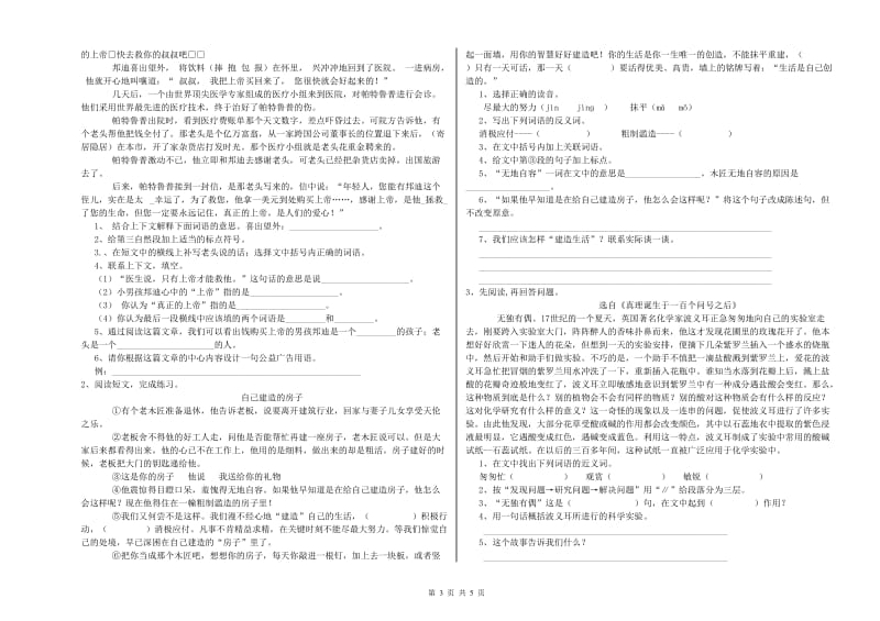 沧州市重点小学小升初语文能力检测试卷 附答案.doc_第3页