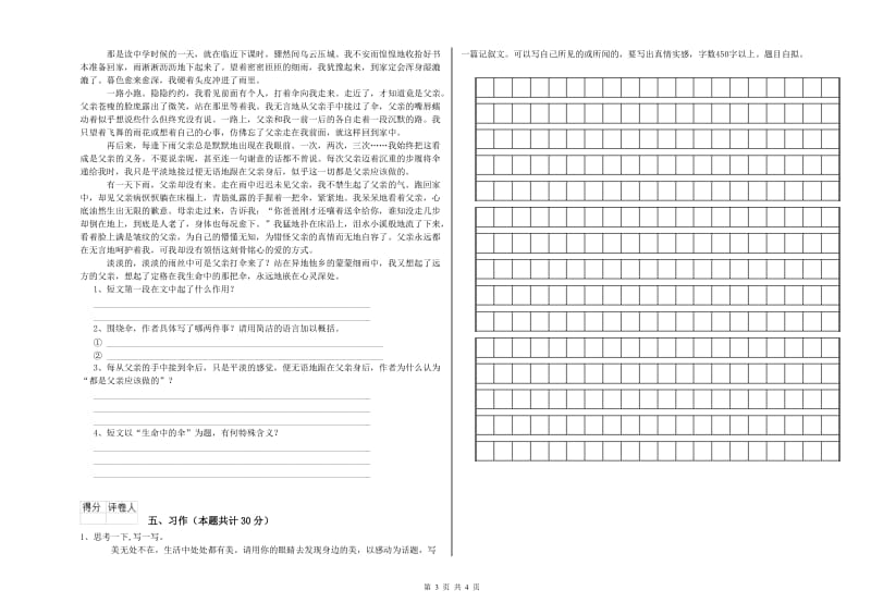 浙教版六年级语文下学期能力测试试题A卷 附答案.doc_第3页