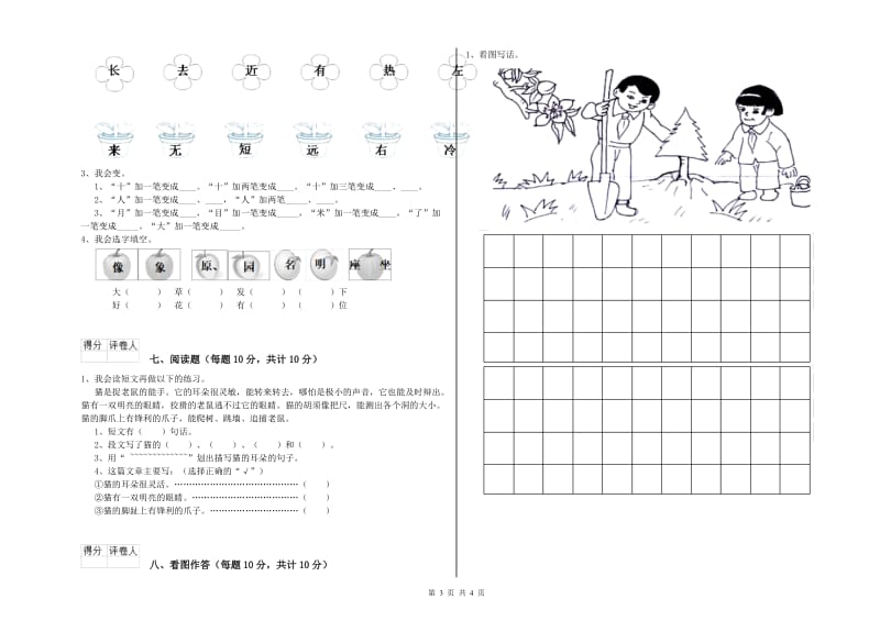 泰州市实验小学一年级语文【下册】综合检测试卷 附答案.doc_第3页