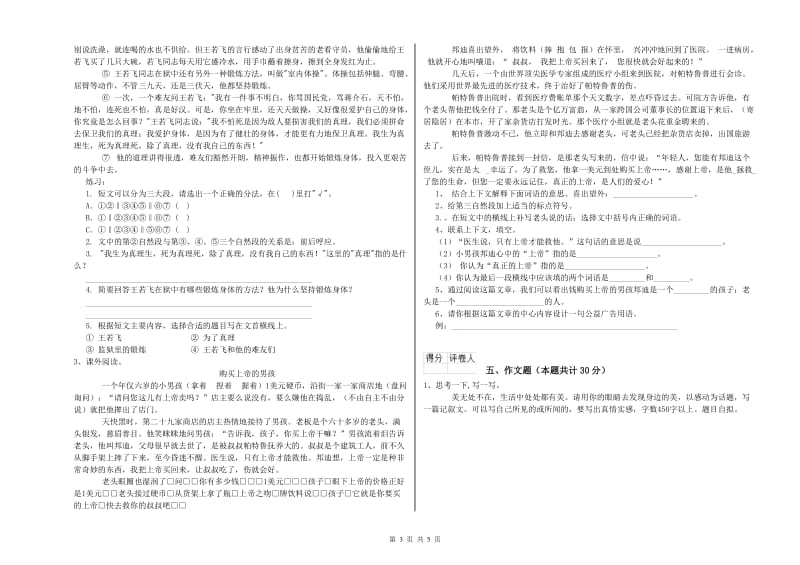 河南省小升初语文能力提升试卷A卷 附解析.doc_第3页