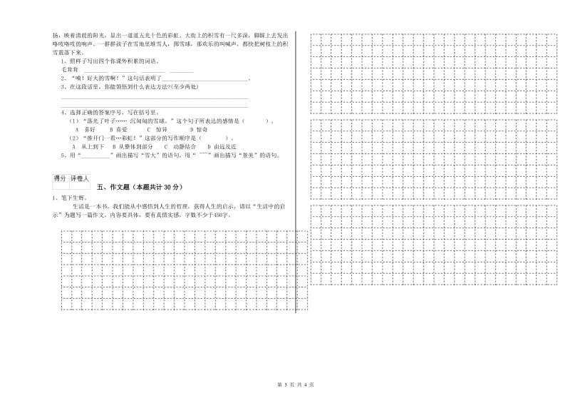 淮北市重点小学小升初语文能力测试试卷 附答案.doc_第3页