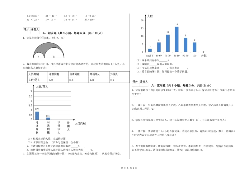 浙江省2020年小升初数学模拟考试试卷D卷 附解析.doc_第2页