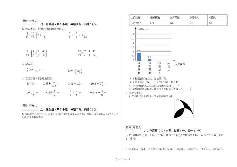 浙教版六年级数学【下册】开学检测试卷B卷 含答案.doc_第2页