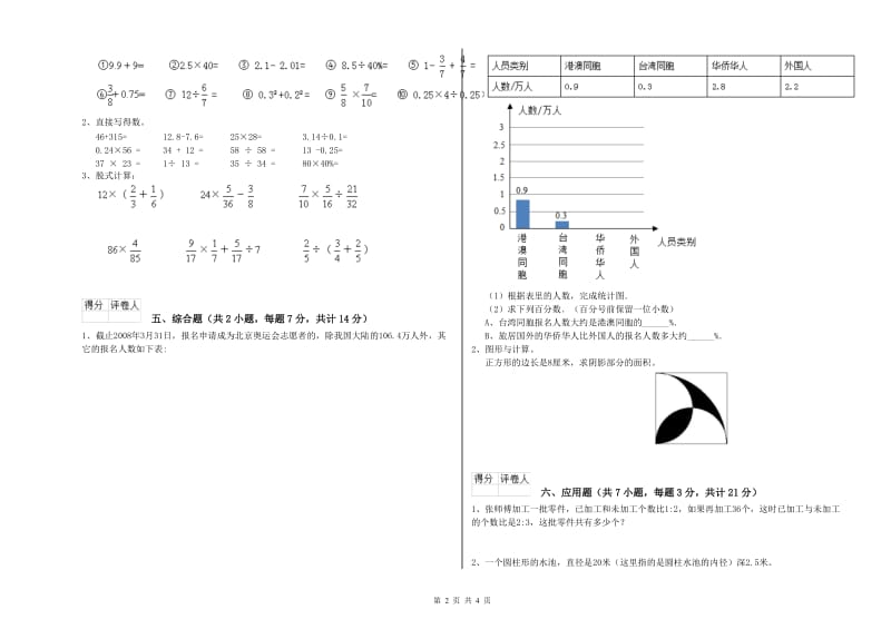 江苏版六年级数学上学期每周一练试题D卷 附答案.doc_第2页