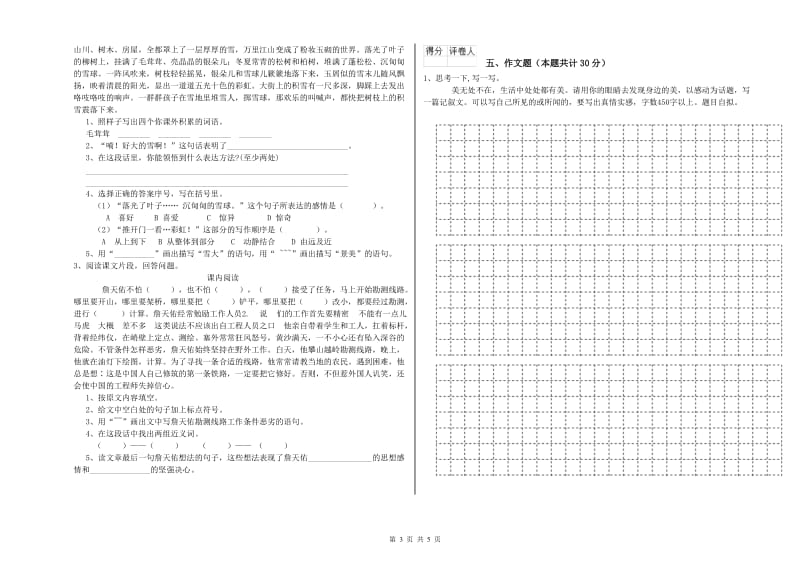 河源市重点小学小升初语文综合练习试题 附解析.doc_第3页