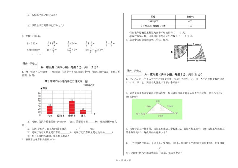 江苏省2020年小升初数学综合练习试题D卷 附答案.doc_第2页