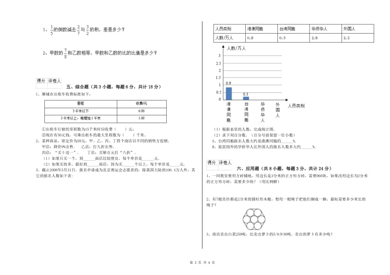 江苏省2020年小升初数学综合检测试卷A卷 附解析.doc_第2页