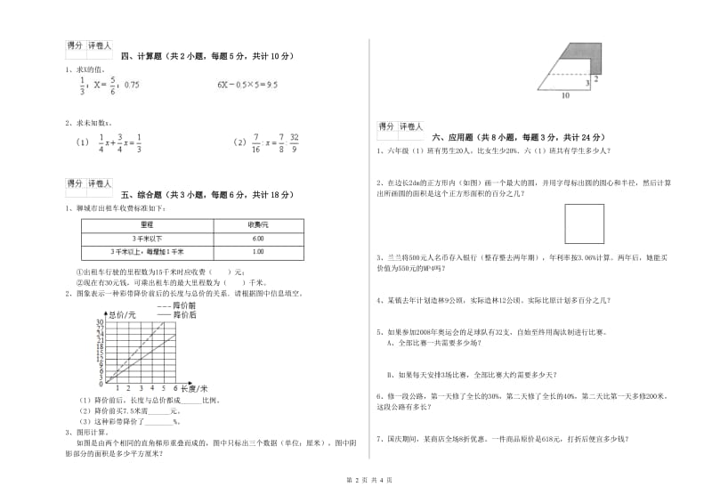 江苏省2020年小升初数学自我检测试题A卷 含答案.doc_第2页