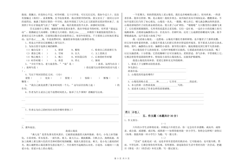 沈阳市重点小学小升初语文每周一练试卷 附答案.doc_第3页