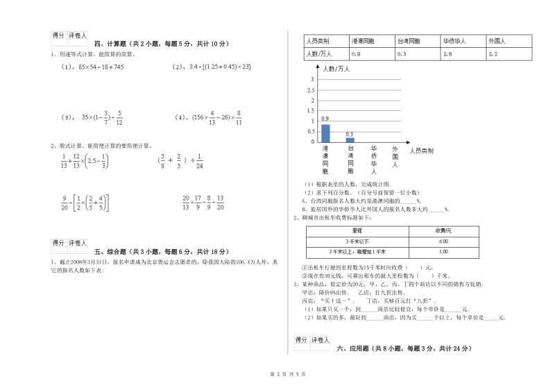 河北省2020年小升初数学强化训练试卷D卷 含答案.doc_第2页