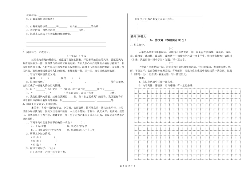 沈阳市重点小学小升初语文考前练习试题 附答案.doc_第3页